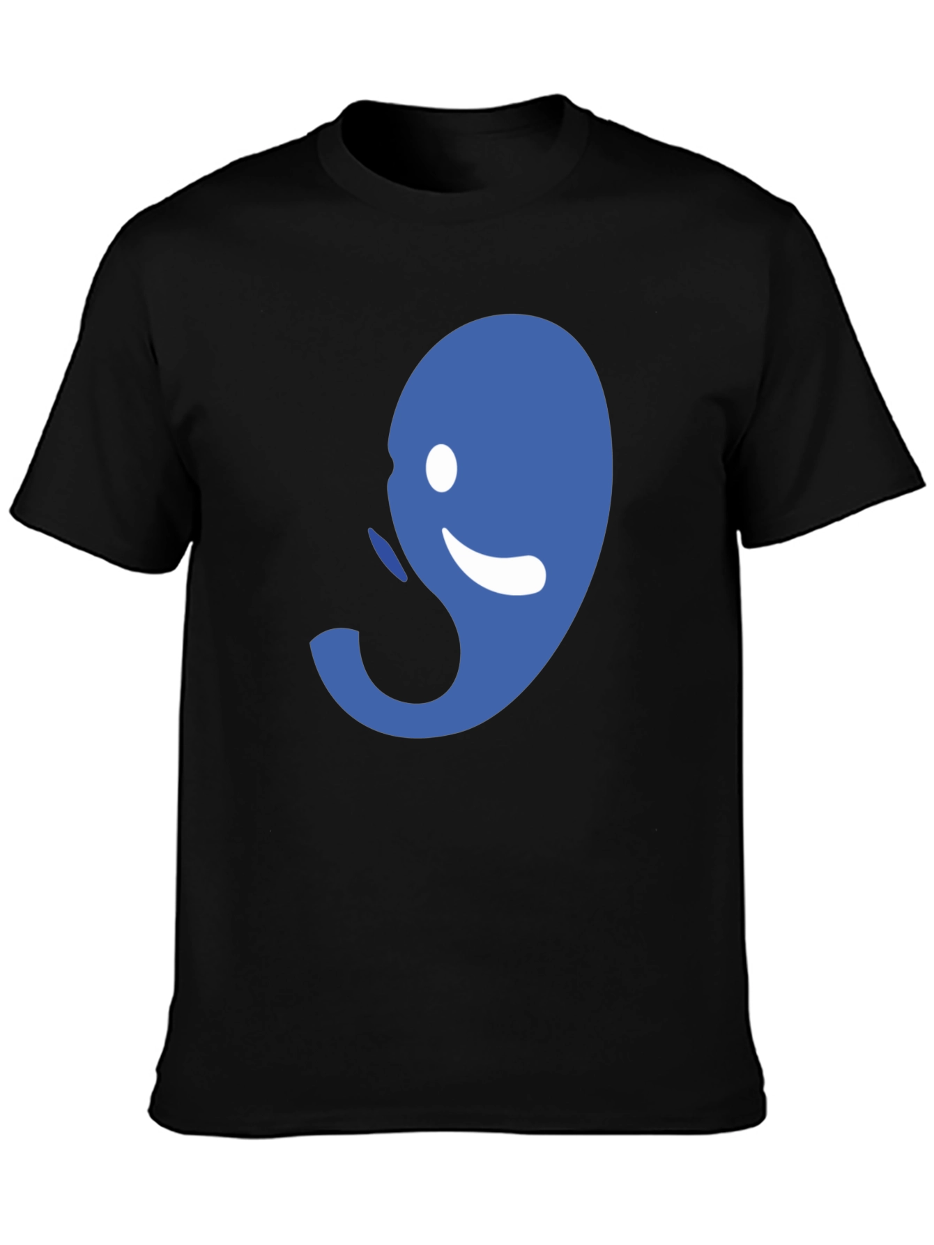 Abstract Blue Graphic Print Mens Black Tee