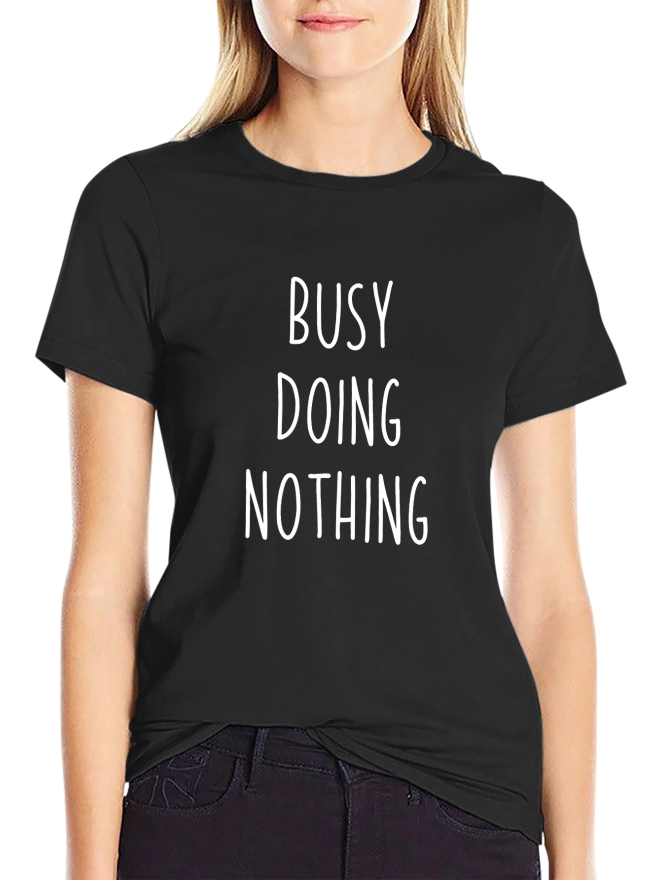 Busy Doing Nothing Black T-Shirt Casual Wear