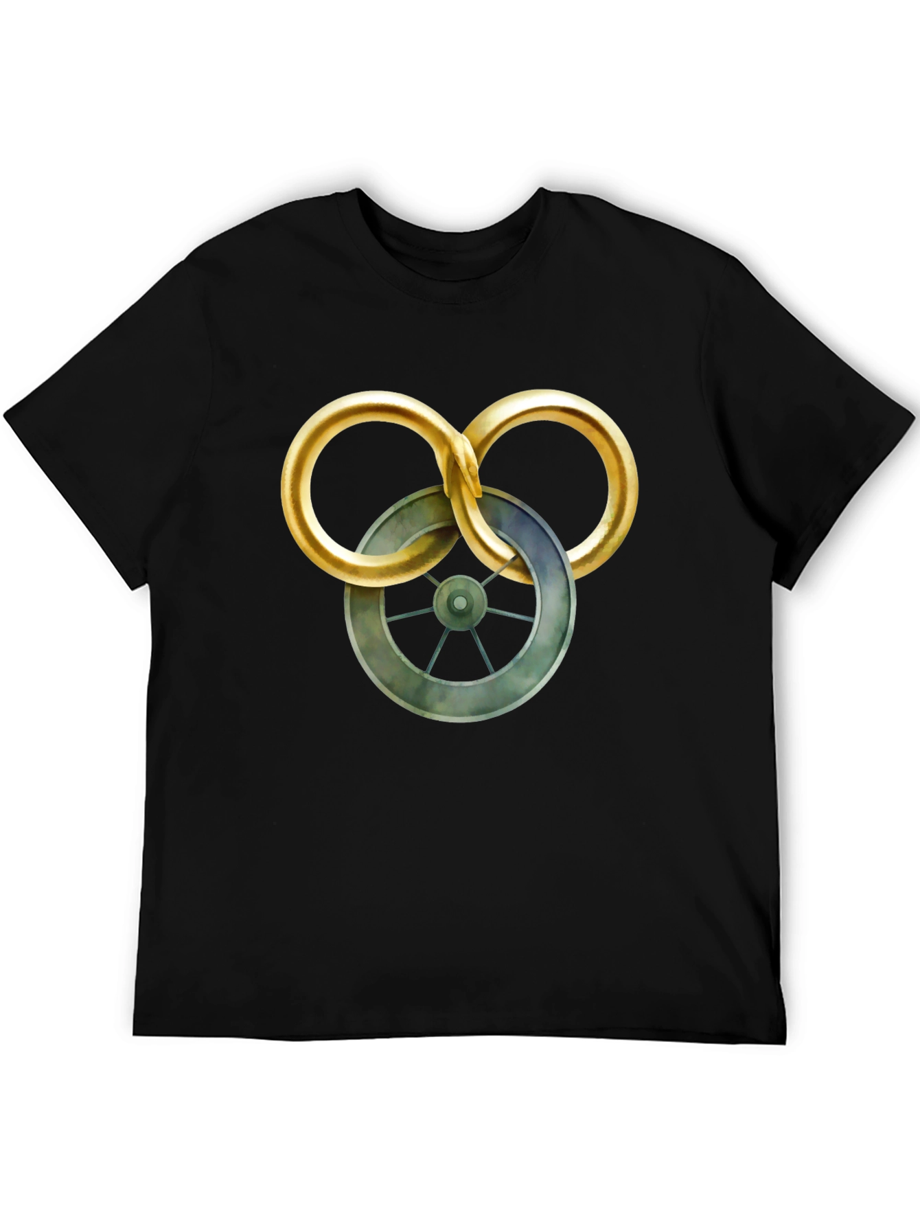 Mens Graphic T-Shirt - Wheel Design Casual Wear