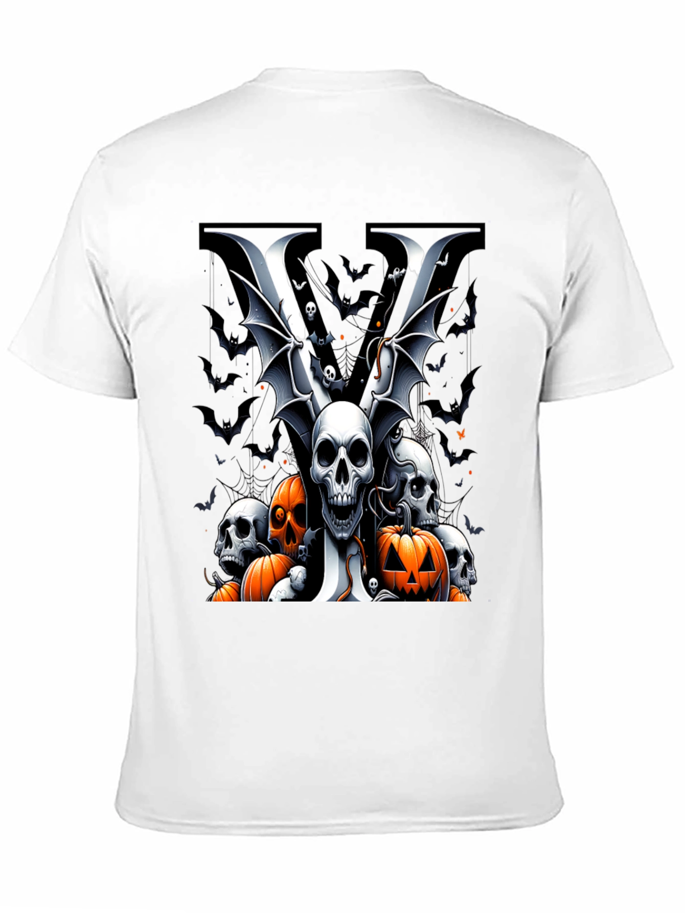 Skull & Pumpkin Halloween Graphic Tee