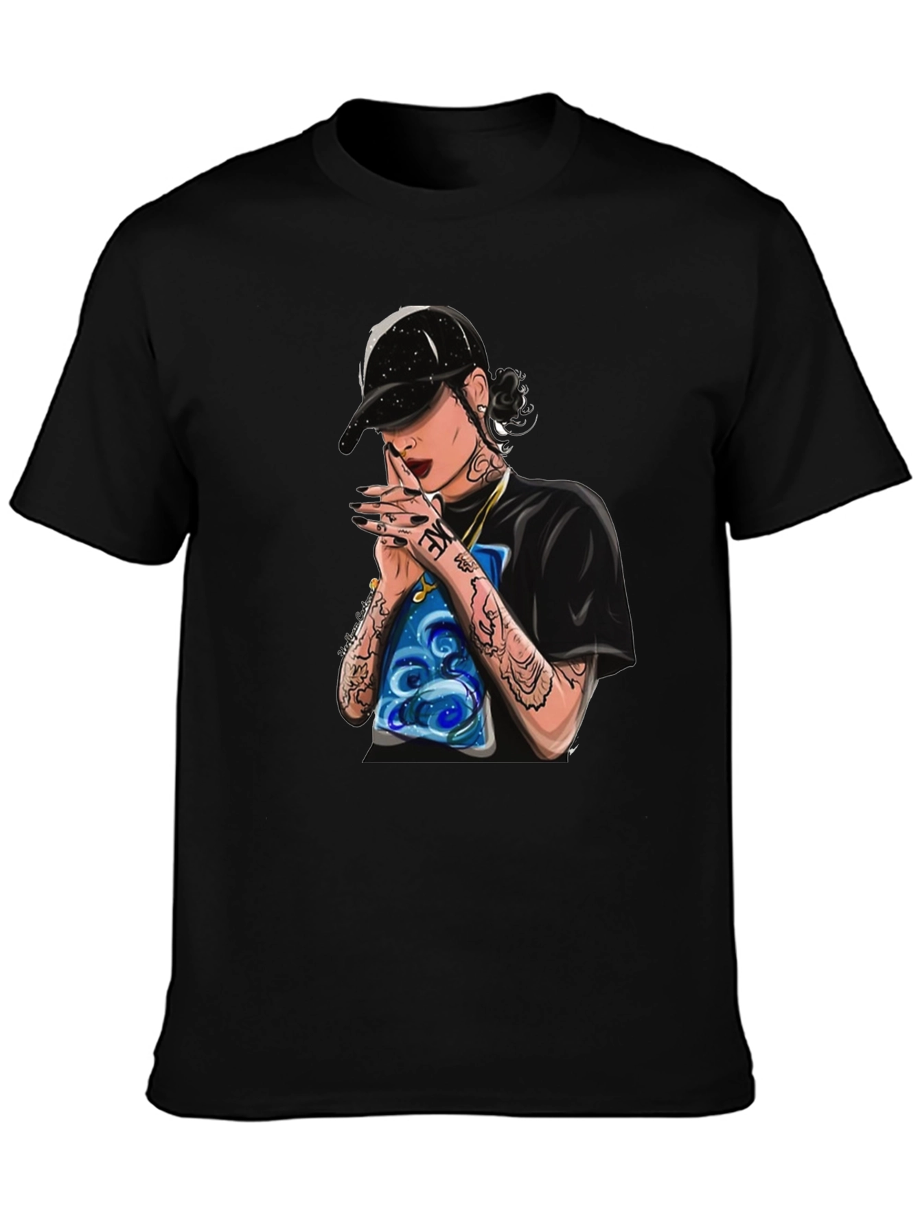 Stylish Black T-Shirt with Kehlani Graphic