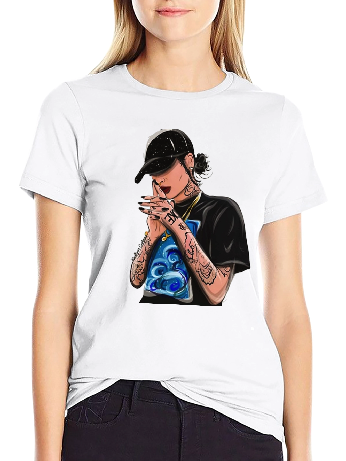 Stylish Black T-Shirt with Kehlani Graphic