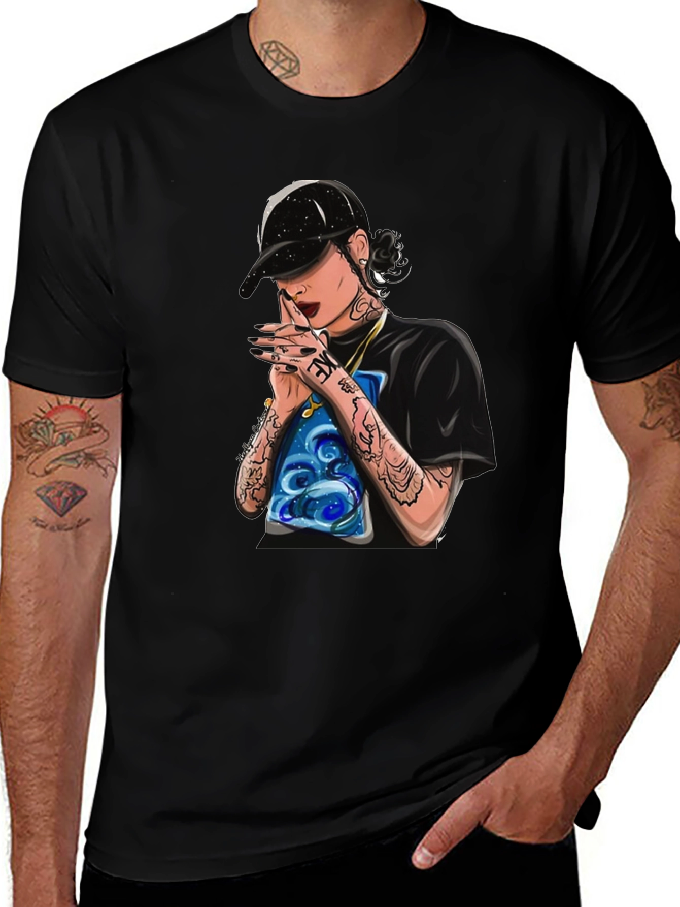 Stylish Black T-Shirt with Kehlani Graphic