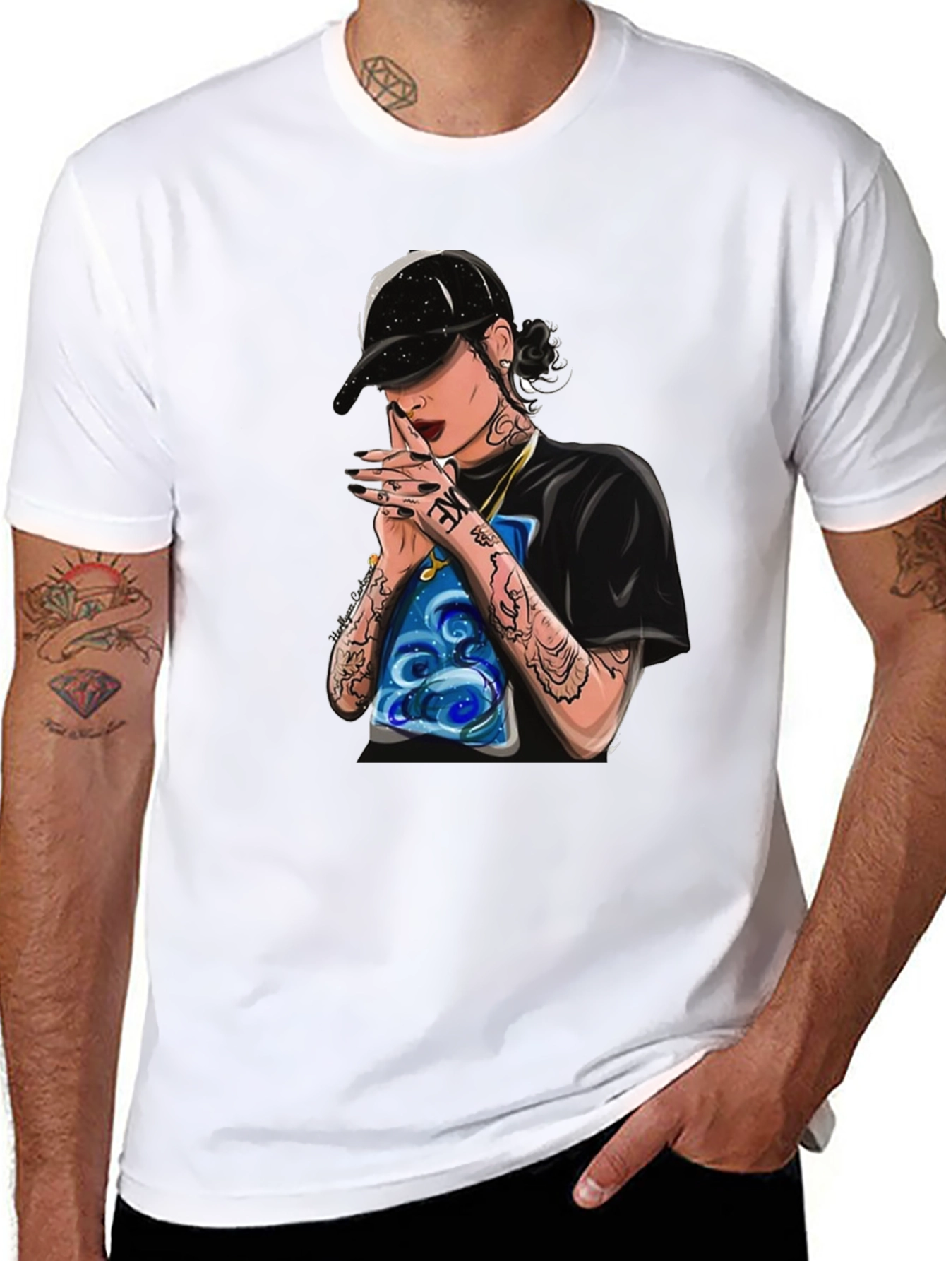 Stylish Black T-Shirt with Kehlani Graphic