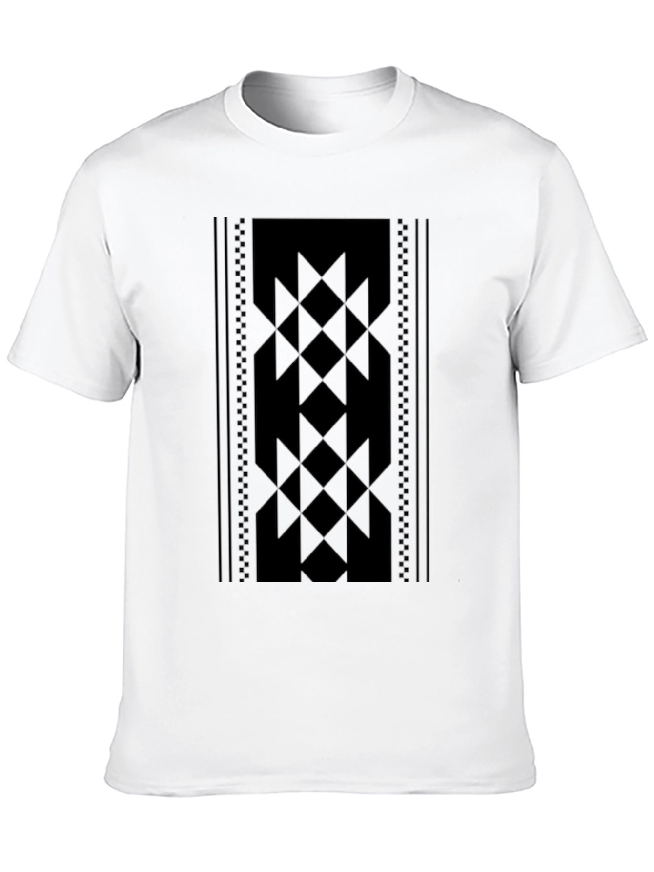 Geometric Pattern Tee - Stylish Black Shirt