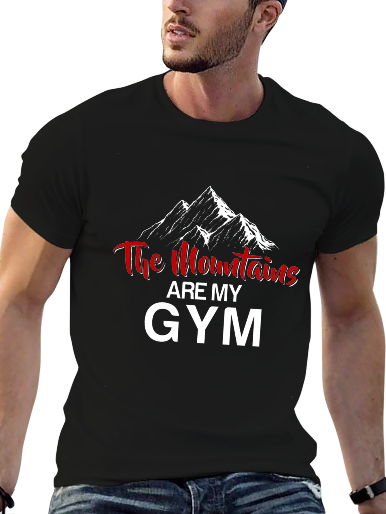 Mountains are My Gym Black Graphic T-Shirt