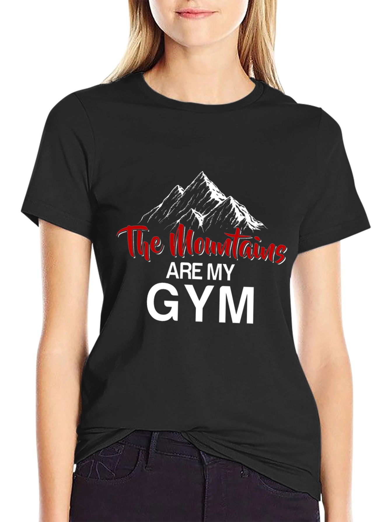 Mountains are My Gym Black Graphic T-Shirt