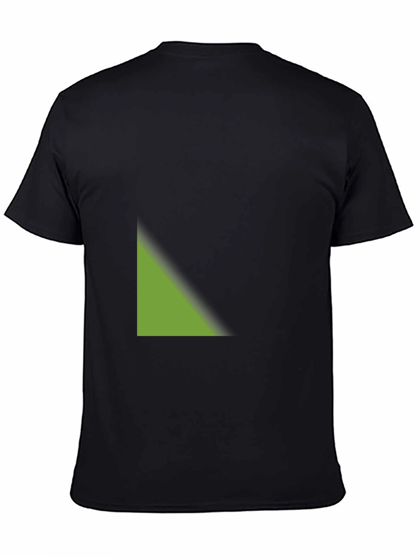 Modern Black Tee with Geometric Green Detail