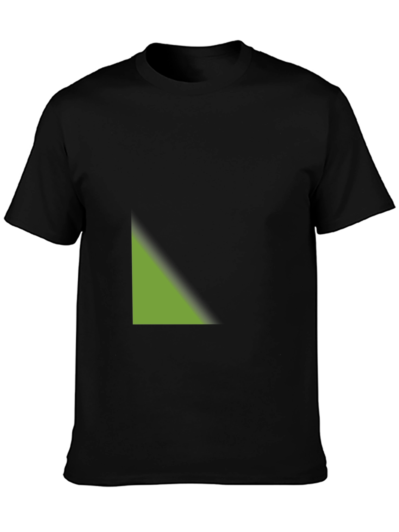 Modern Black Tee with Geometric Green Detail