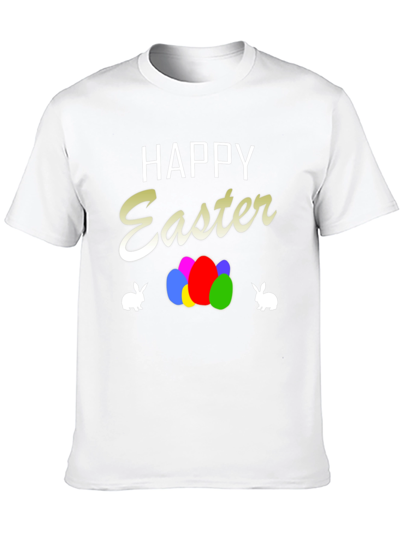 Happy Easter T-Shirt with Eggs and Bunnies