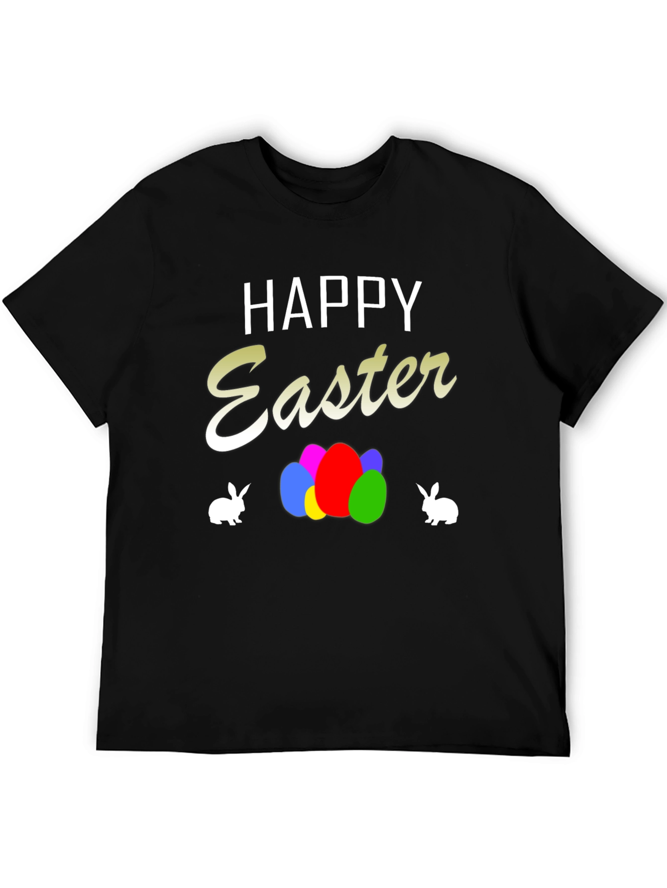 Happy Easter T-Shirt with Eggs and Bunnies