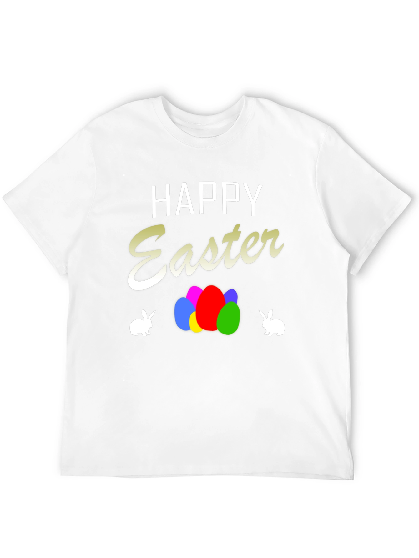 Happy Easter T-Shirt with Eggs and Bunnies