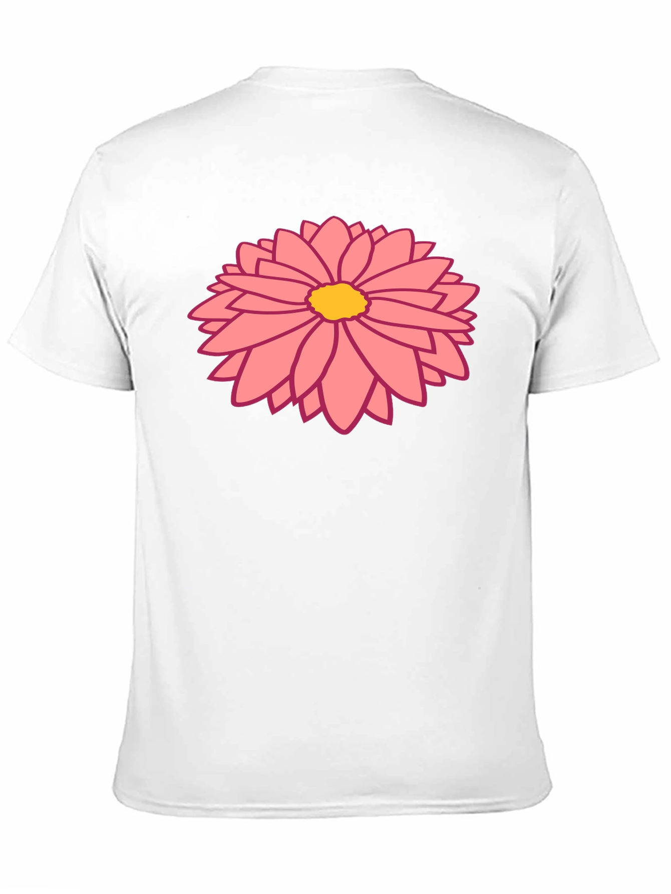 Black T-Shirt with Pink Floral Design