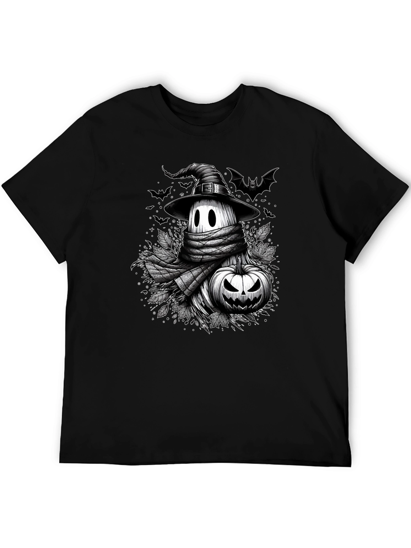 Spooky Season Halloween T-Shirt - Ghost & Pumpkin Design