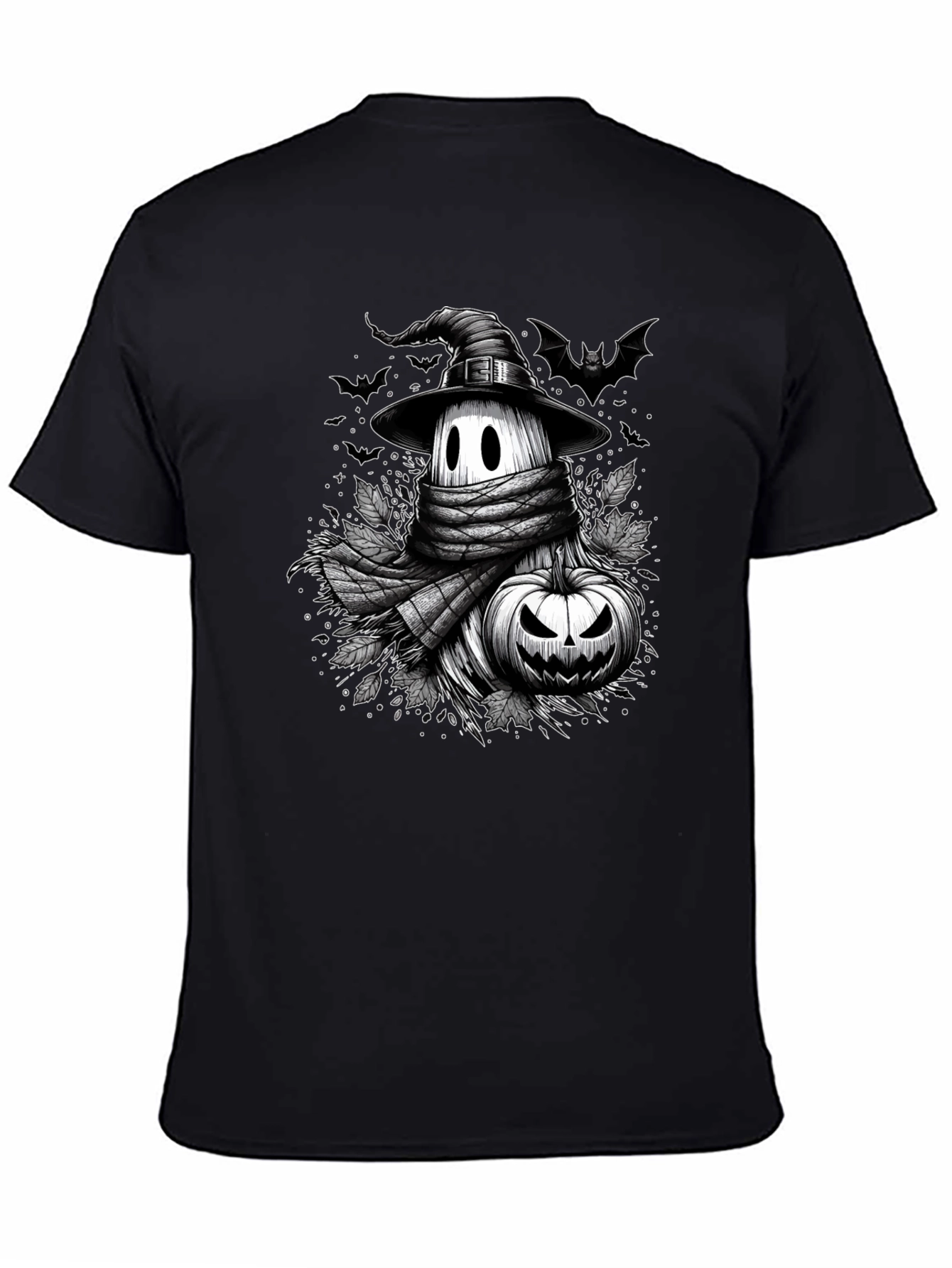 Spooky Season Halloween T-Shirt - Ghost & Pumpkin Design