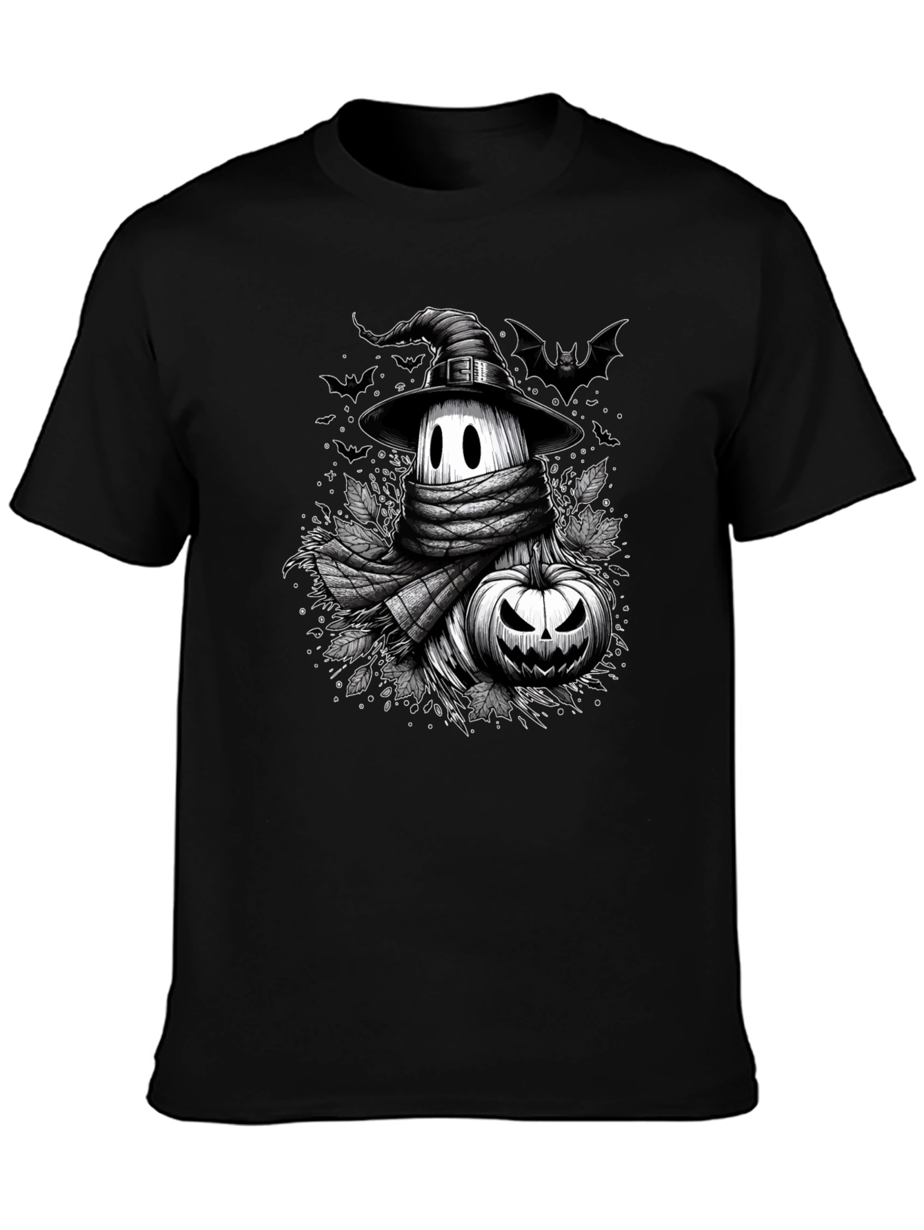 Spooky Season Halloween T-Shirt - Ghost & Pumpkin Design