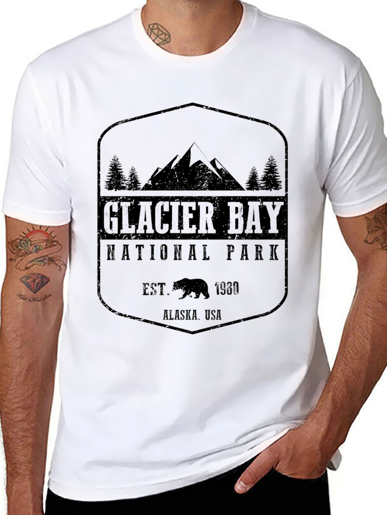 Glacier Bay National Park T-Shirt - Black Tee