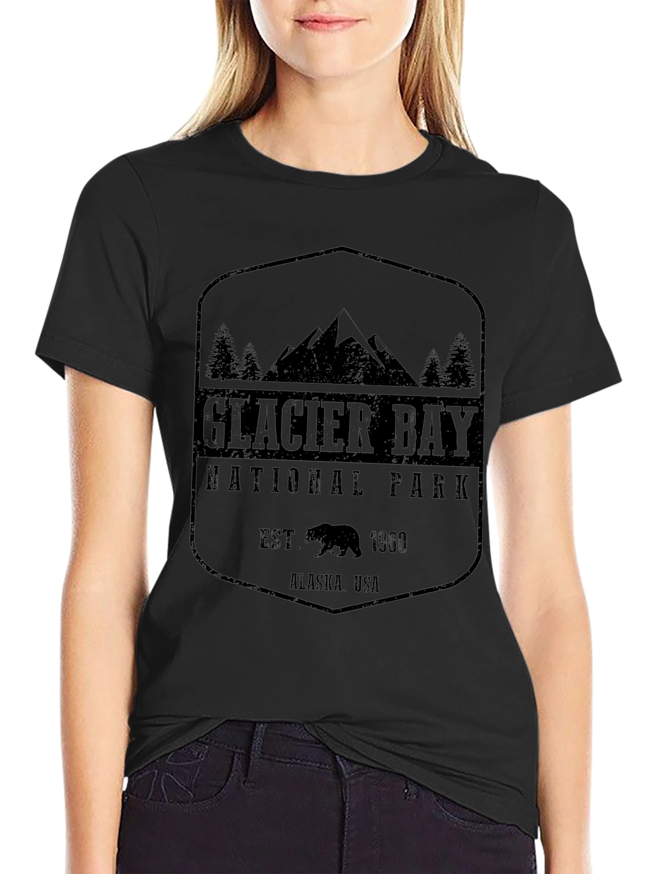 Glacier Bay National Park T-Shirt - Black Tee