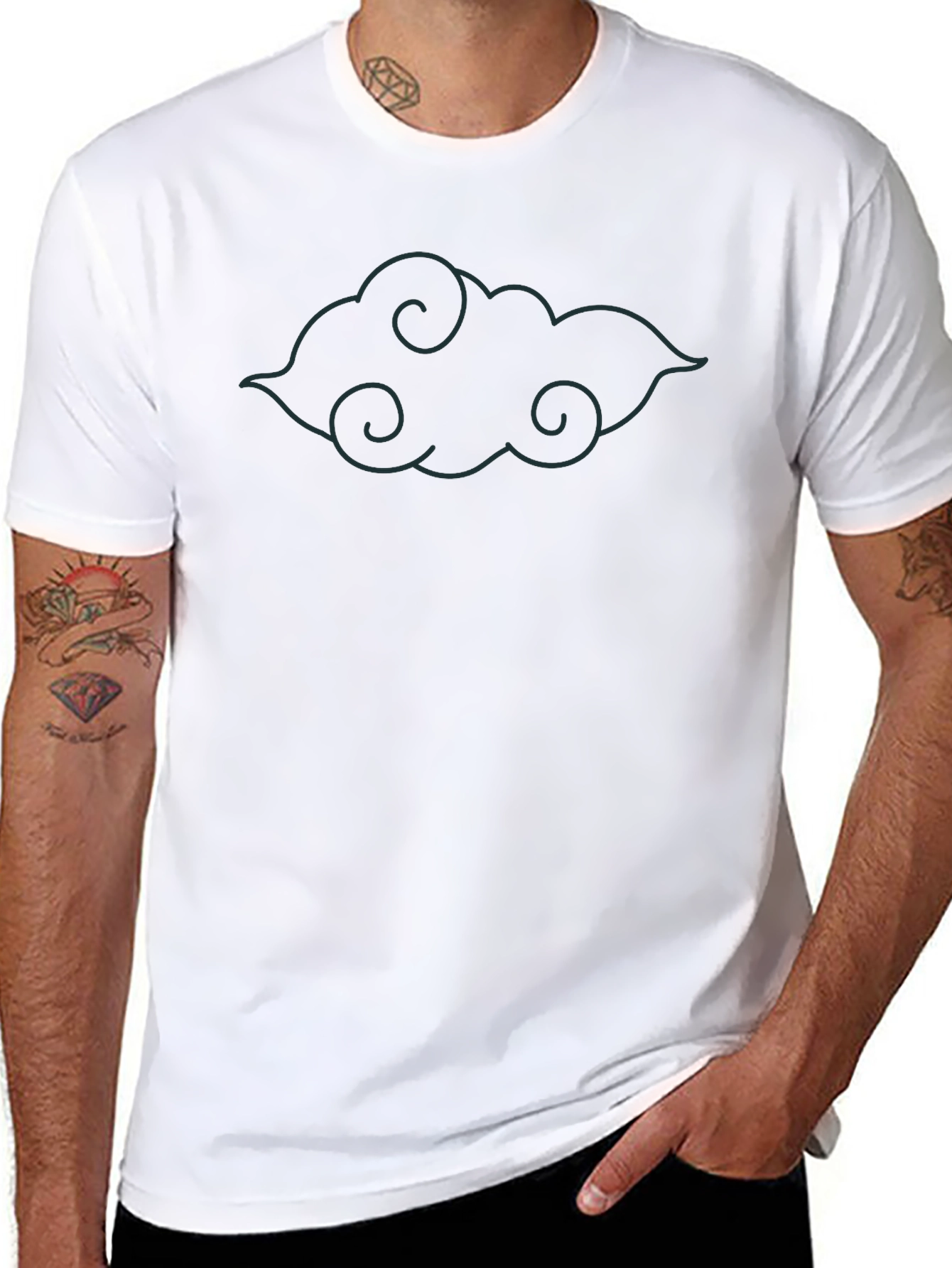 Cloud Graphic T-Shirt - Soft Black Tee