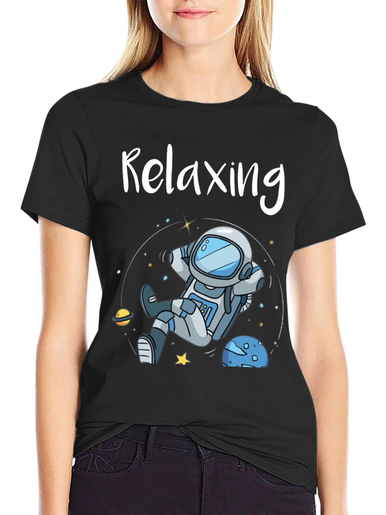 Relaxing Astronaut Graphic T-Shirt
