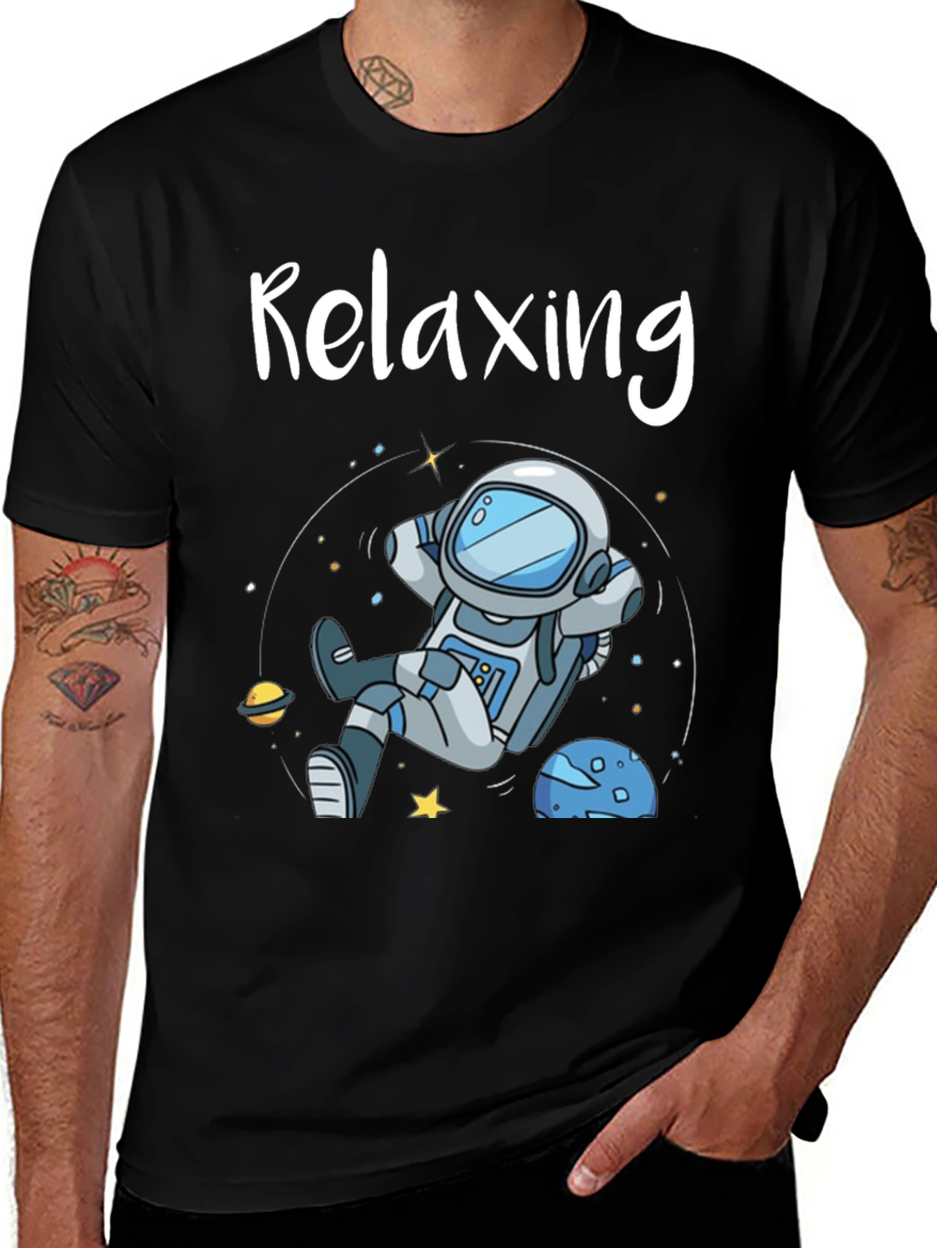 Relaxing Astronaut Graphic T-Shirt