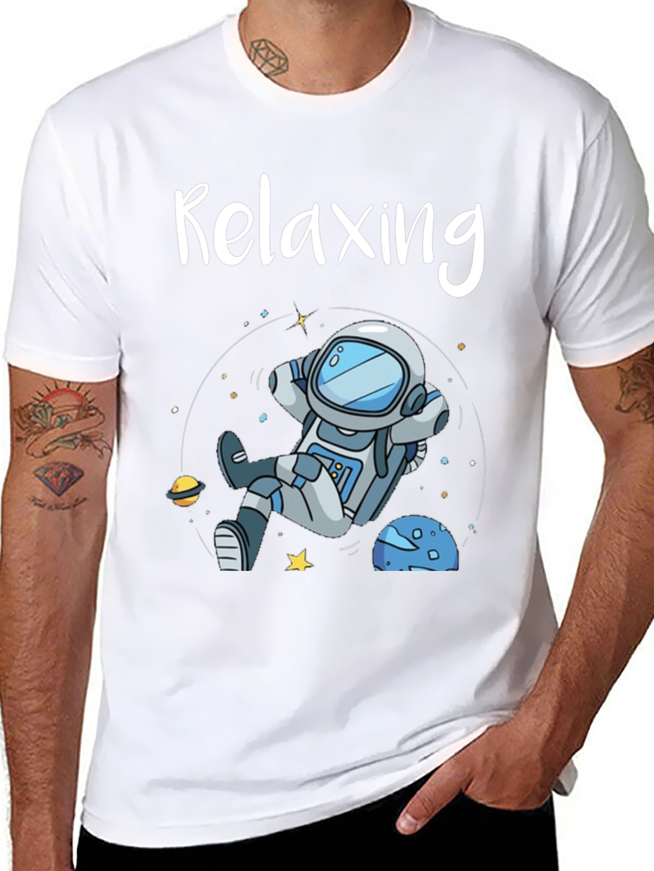 Relaxing Astronaut Graphic T-Shirt
