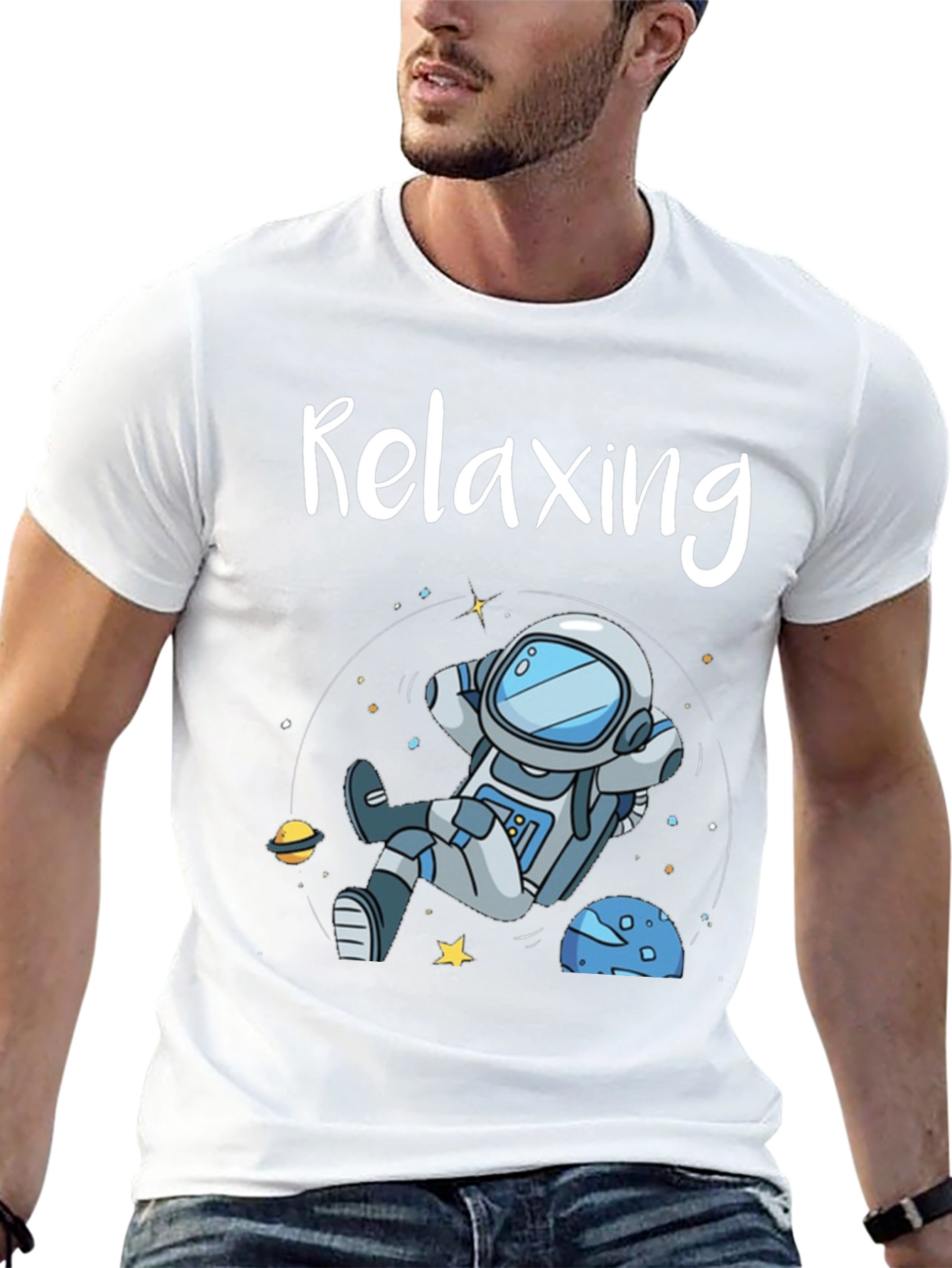 Relaxing Astronaut Graphic T-Shirt