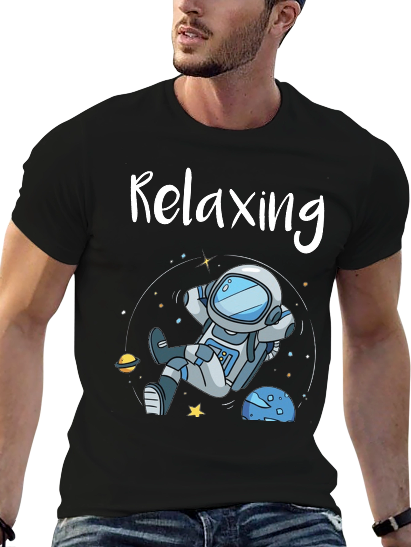 Relaxing Astronaut Graphic T-Shirt