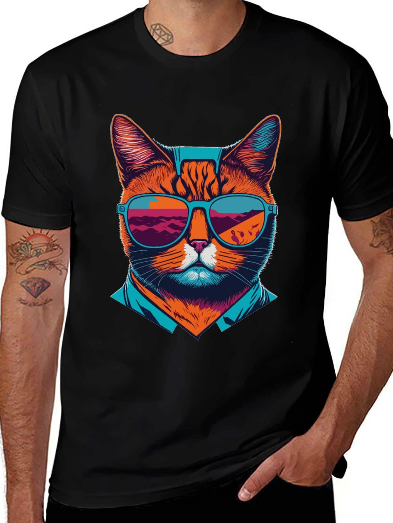 Cool Cat T-Shirt: Retro Shades Design