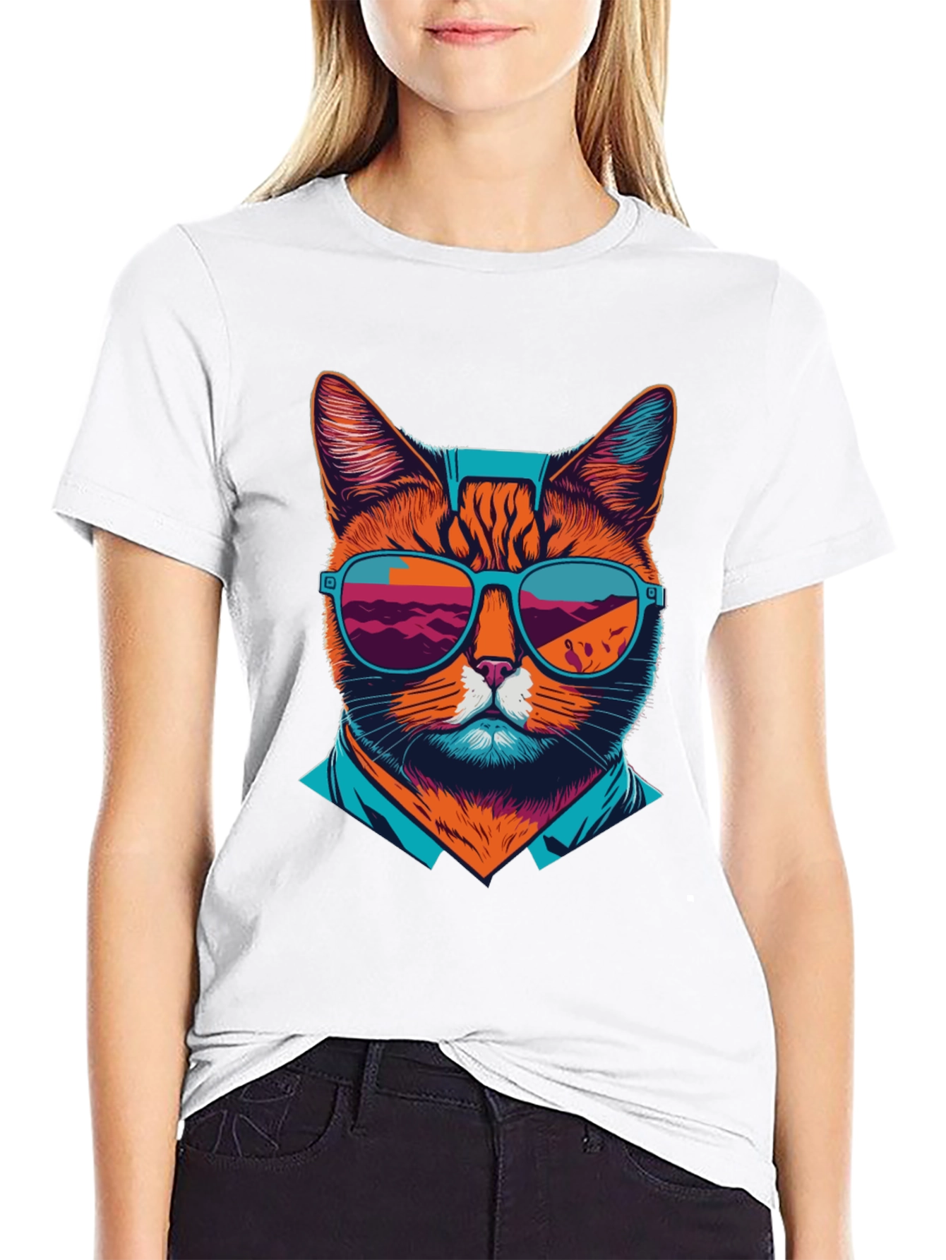 Cool Cat T-Shirt: Retro Shades Design