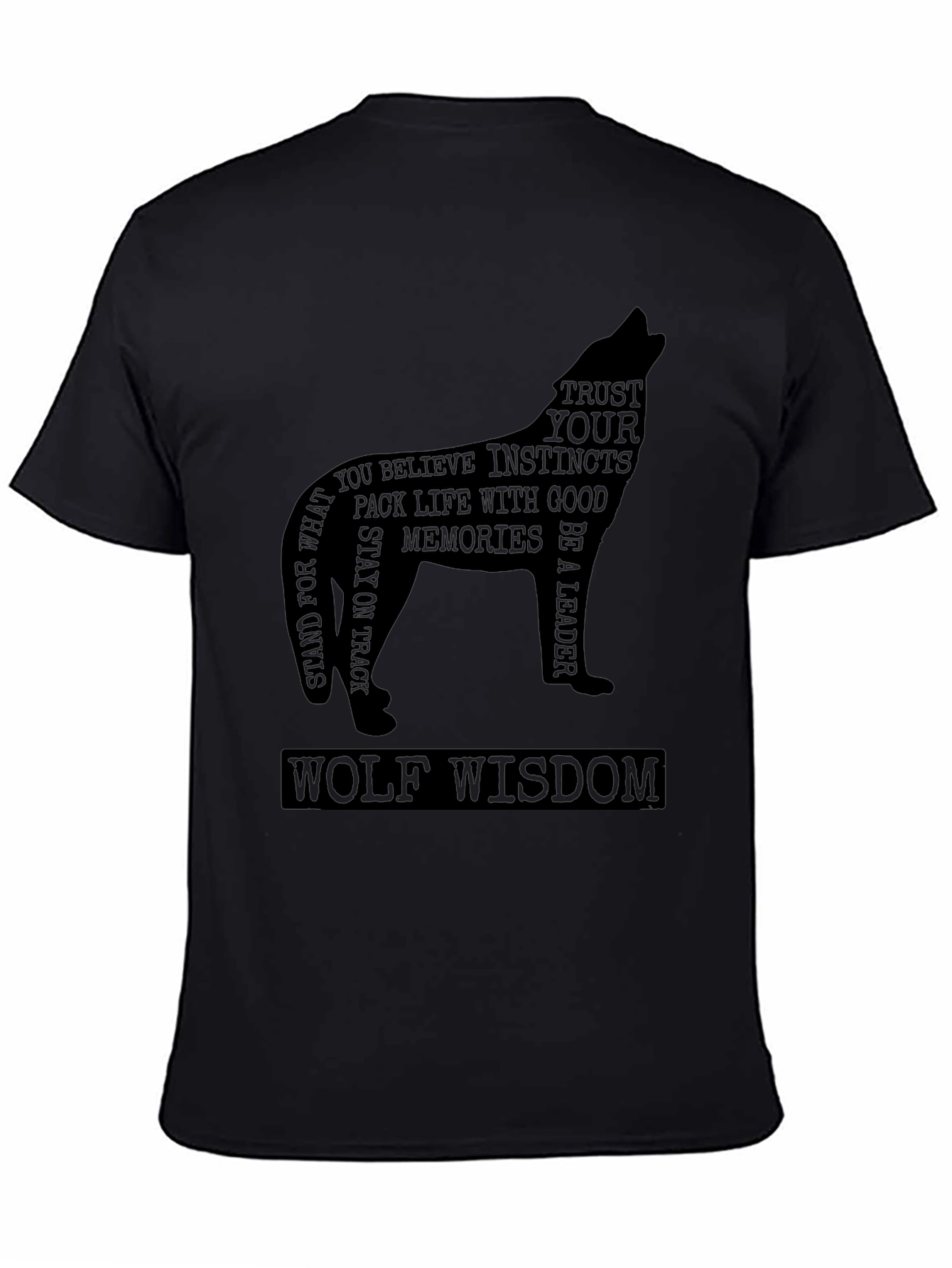 Wolf Wisdom Graphic Tee - Black