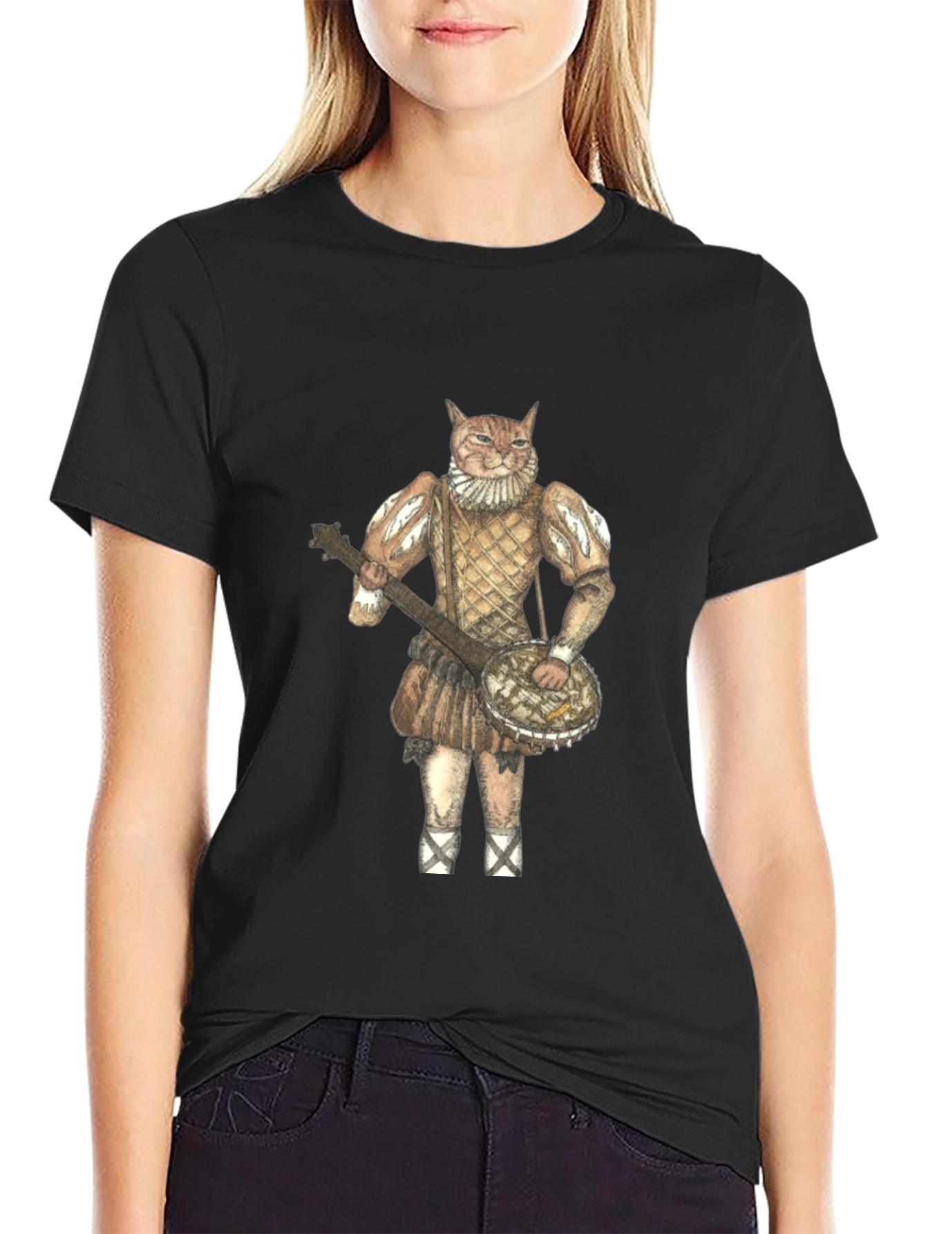 Quirky Cat Musician Graphic Tee