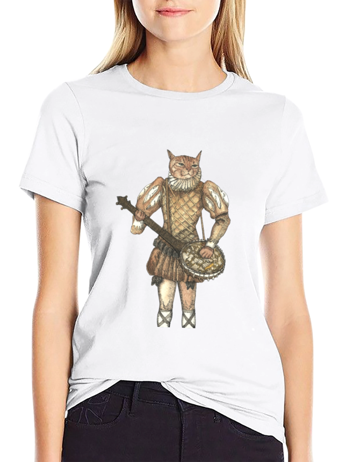 Quirky Cat Musician Graphic Tee