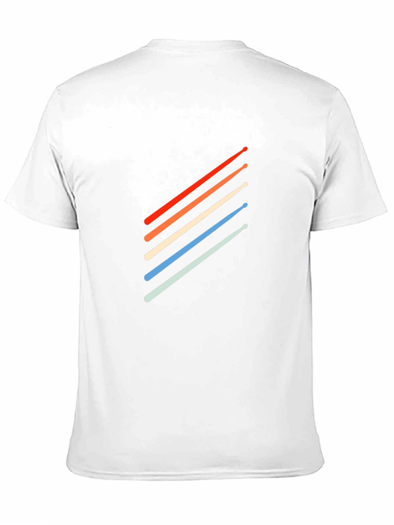 Retro Drum Sticks Graphic Tee - Black Cotton