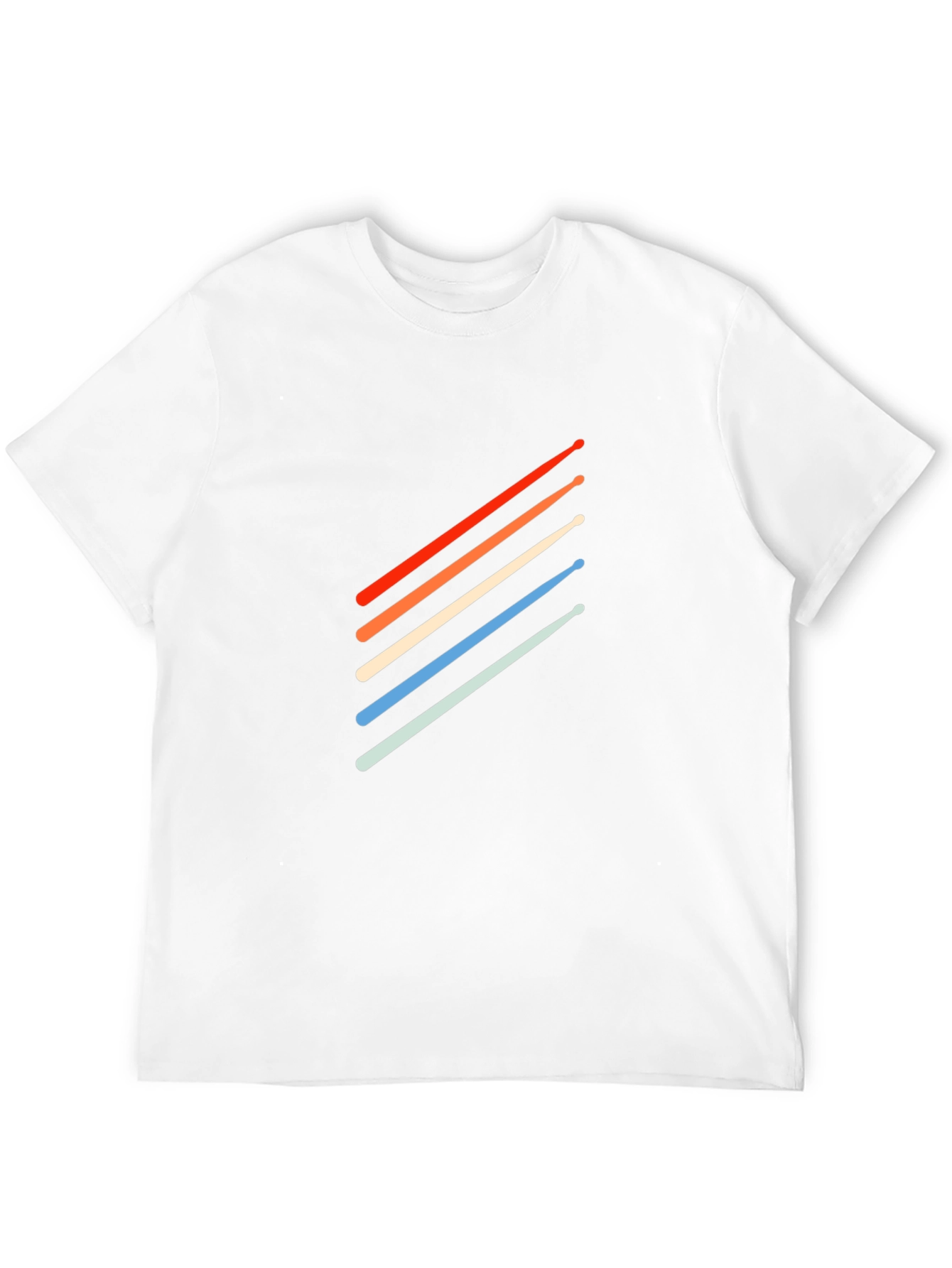 Retro Drum Sticks Graphic Tee - Black Cotton
