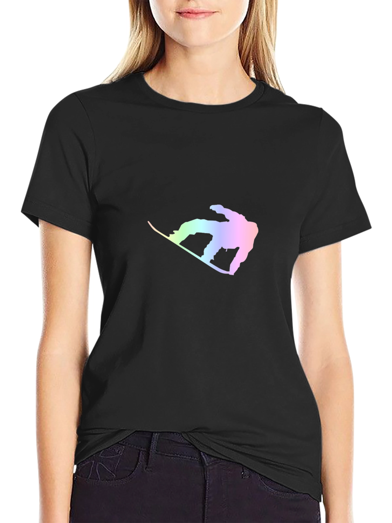 Snowboarder Graphic Tee - Stylish Black T-Shirt
