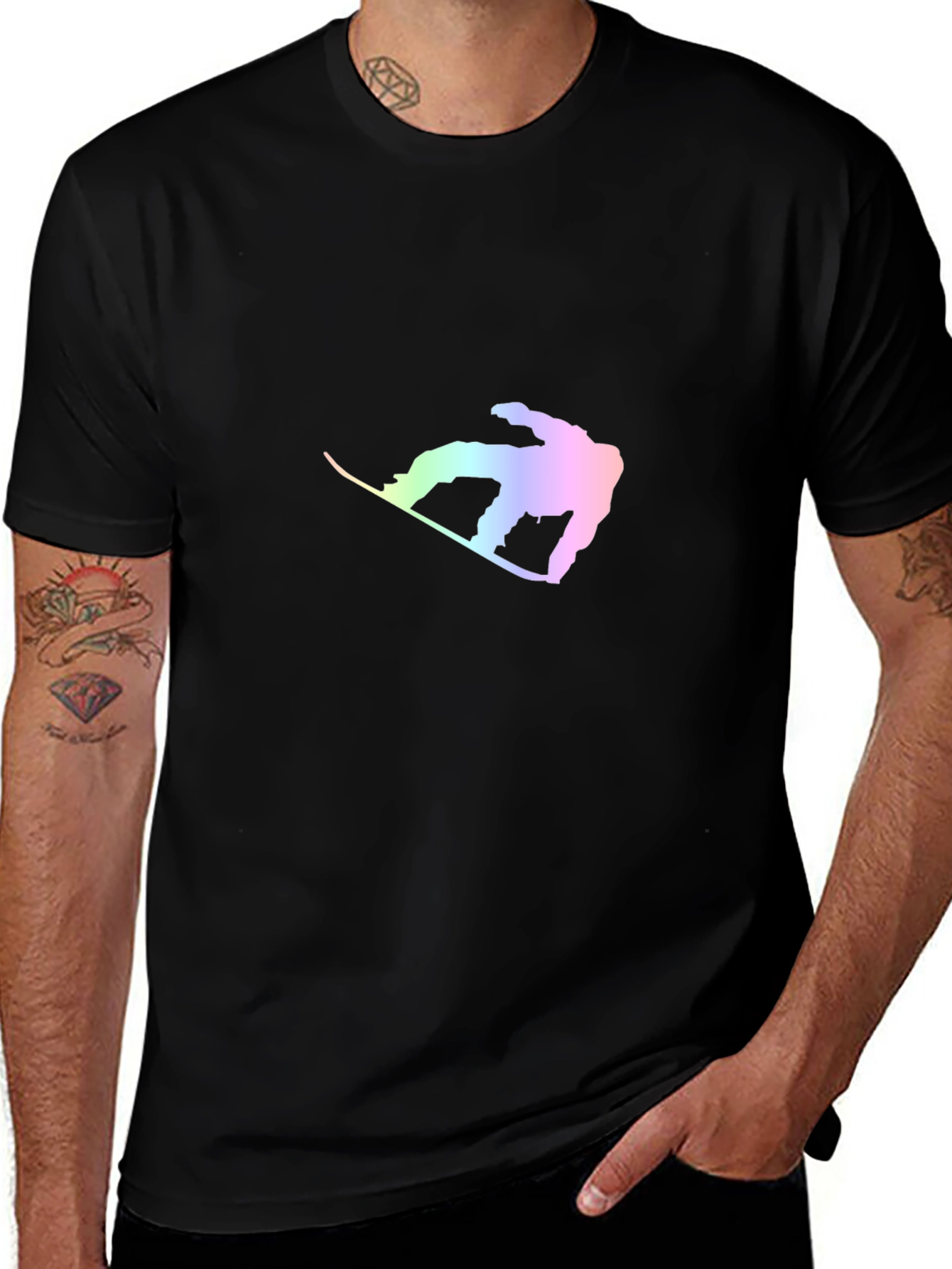 Snowboarder Graphic Tee - Stylish Black T-Shirt