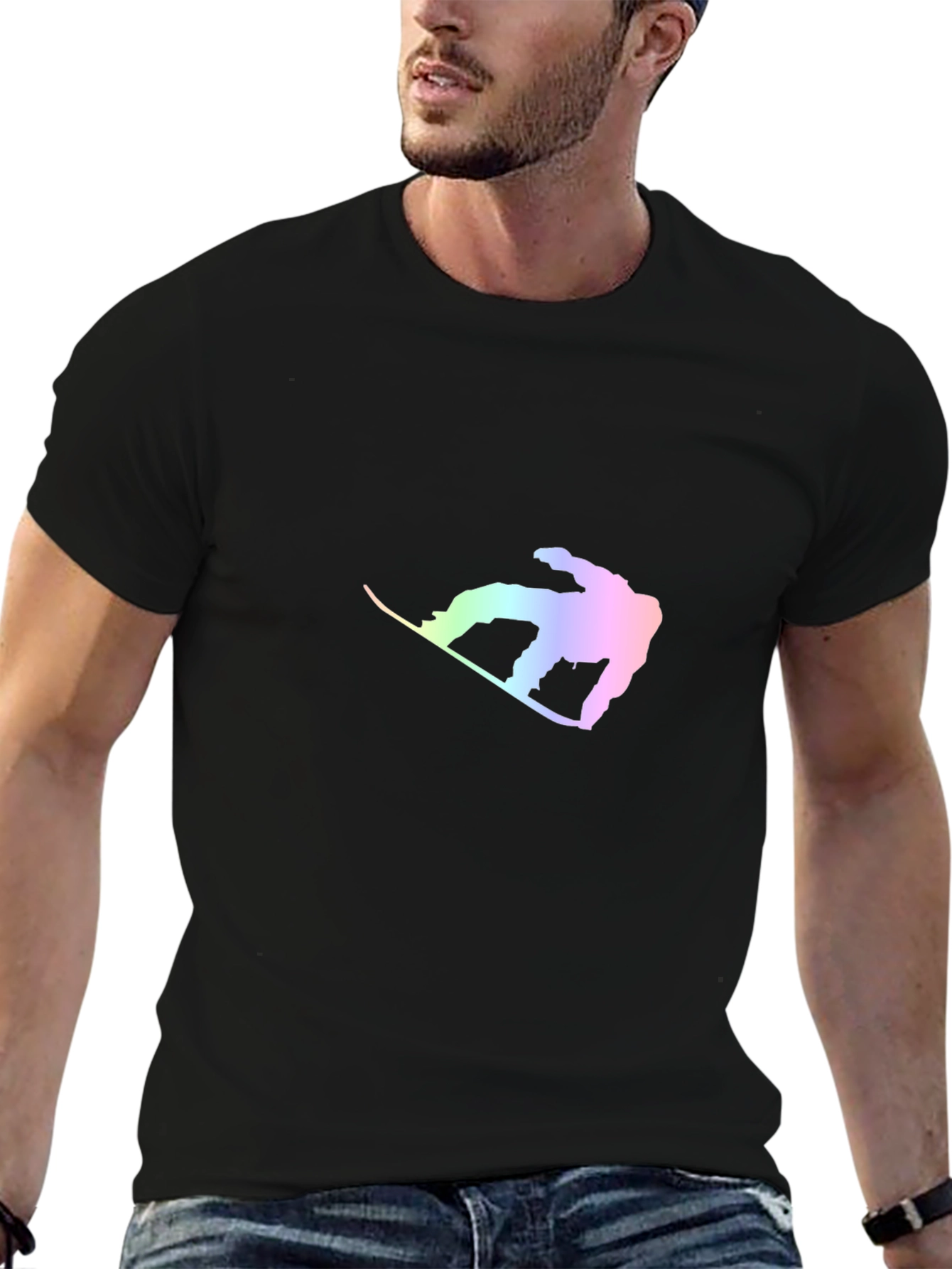 Snowboarder Graphic Tee - Stylish Black T-Shirt