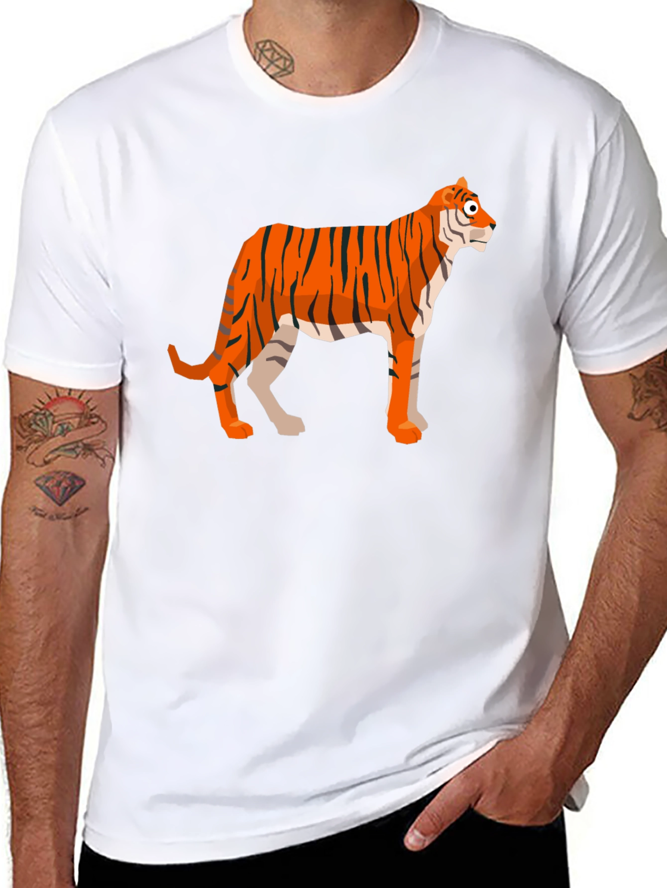Tiger Graphic T-Shirt - Mens Black Tee