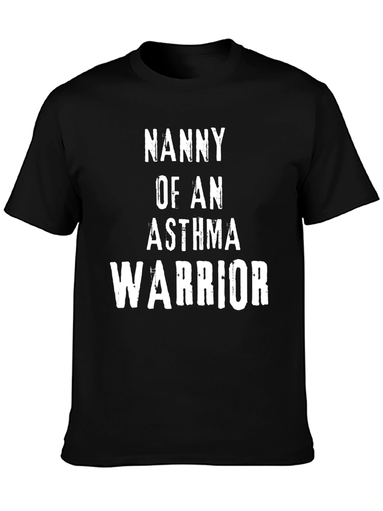 Nanny of an Asthma Warrior Black T-Shirt
