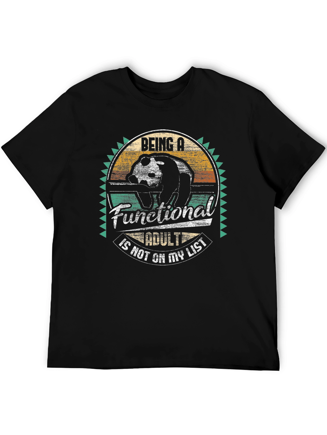 Funny Panda Adulting T-Shirt - Being A Functional Adult