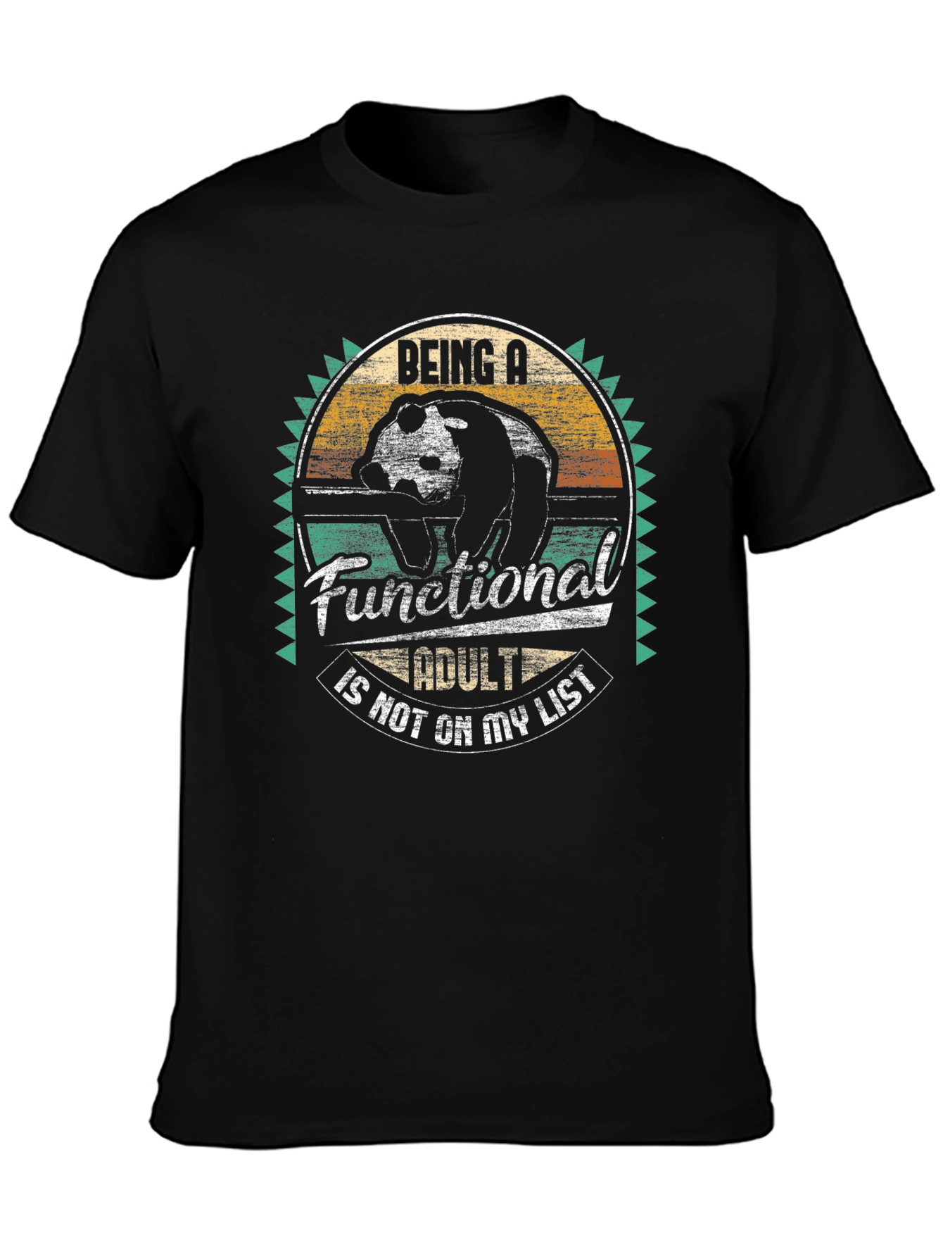 Funny Panda Adulting T-Shirt - Being A Functional Adult