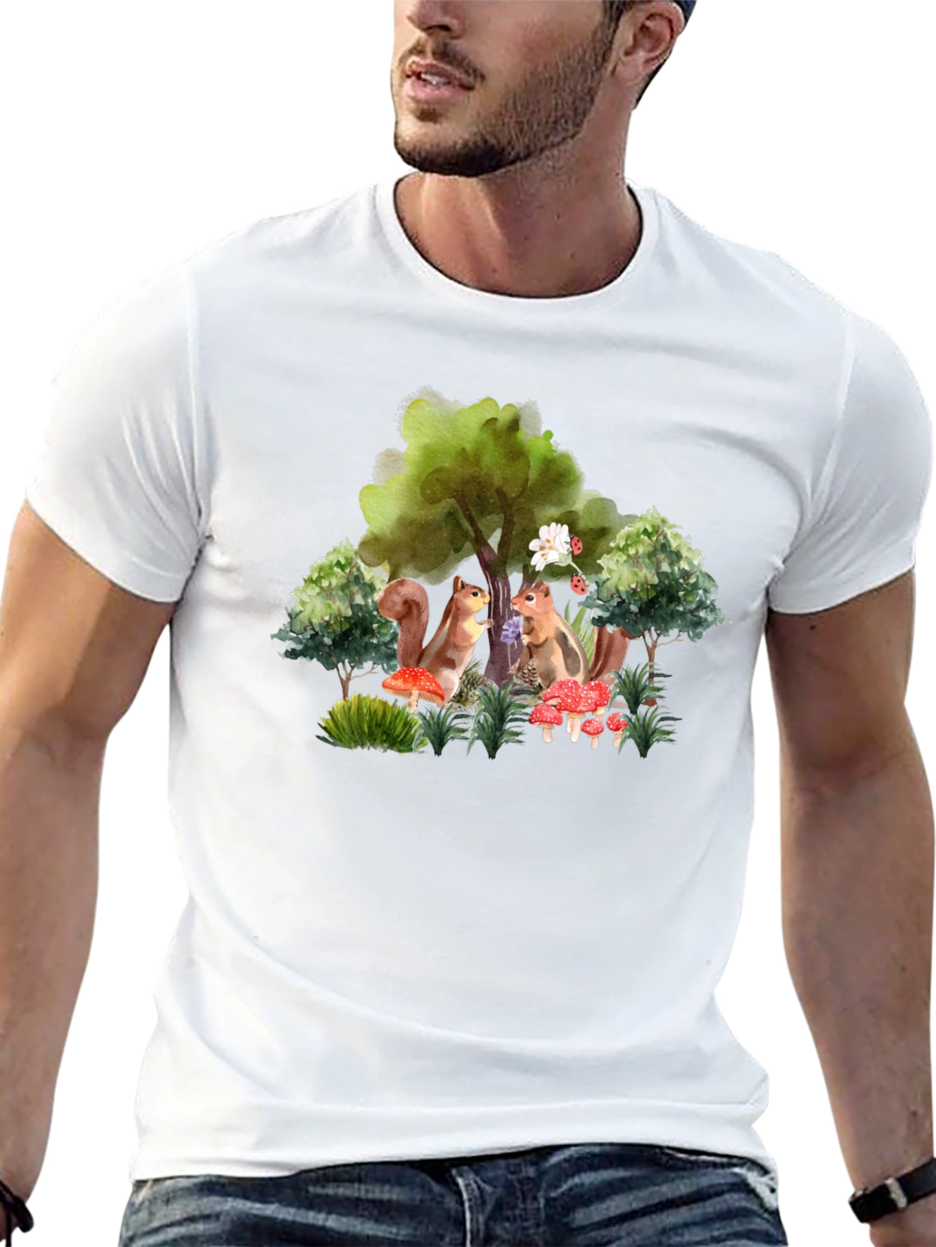 Whimsical Squirrel Graphic Tee - Nature Lovers T-Shirt