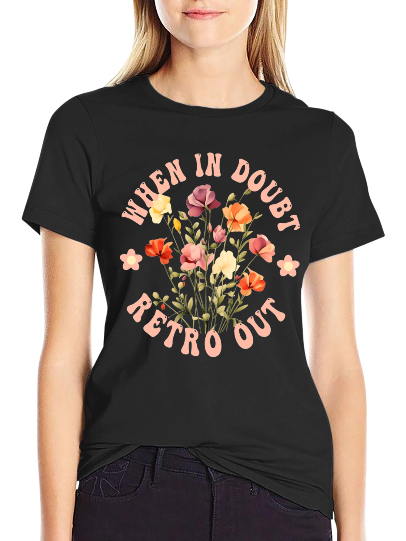 Retro Flower Graphic T-Shirt