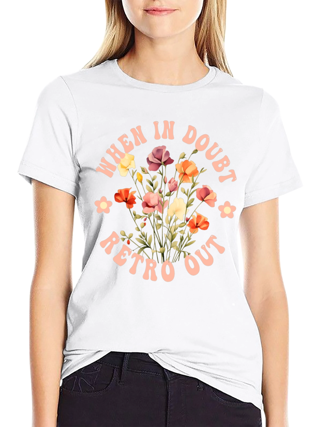 Retro Flower Graphic T-Shirt