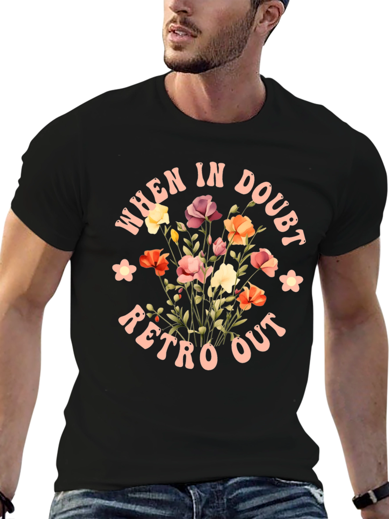 Retro Flower Graphic T-Shirt