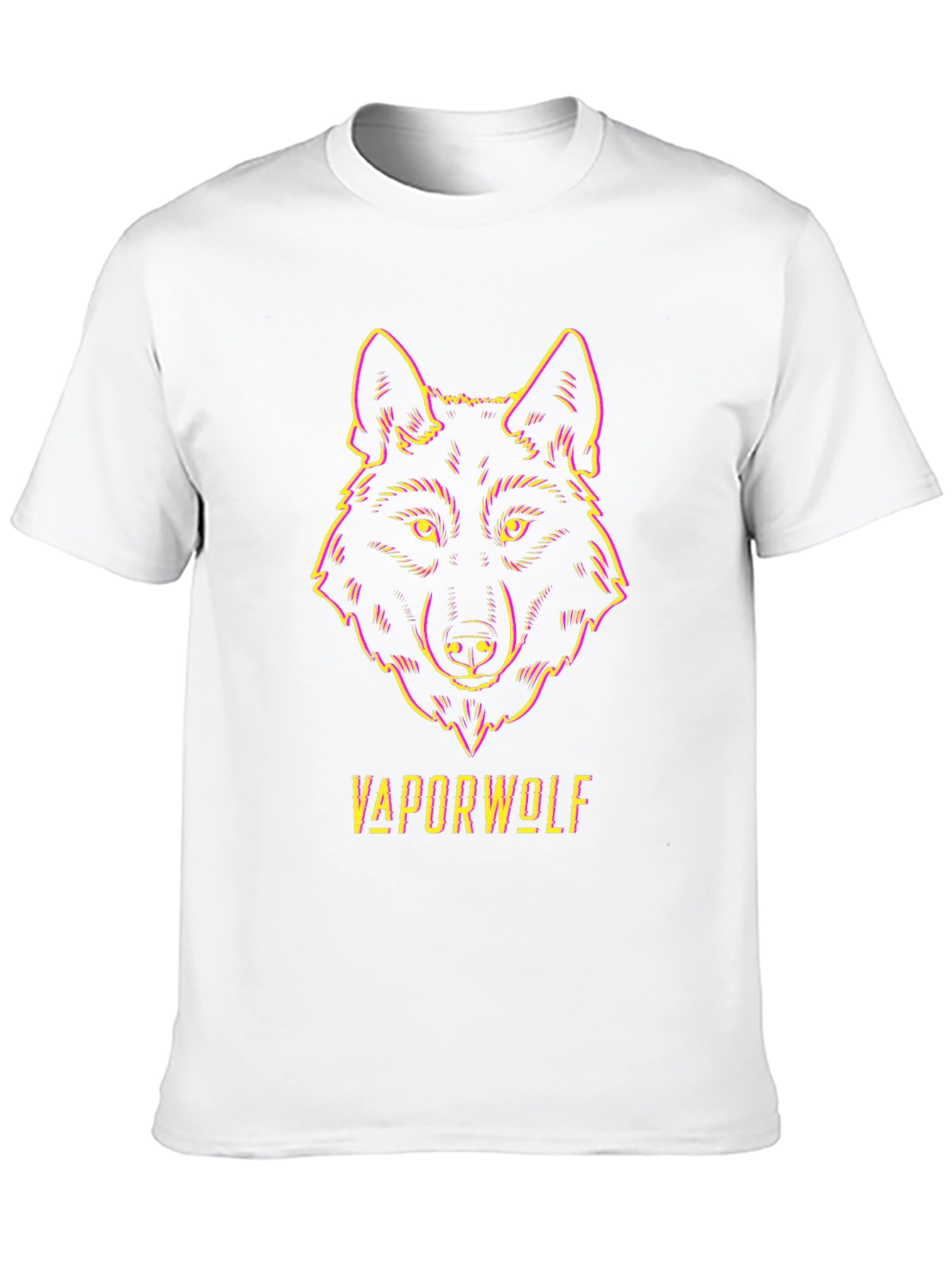 Vaporwave Wolf Graphic Tee - Black Unisex T-Shirt