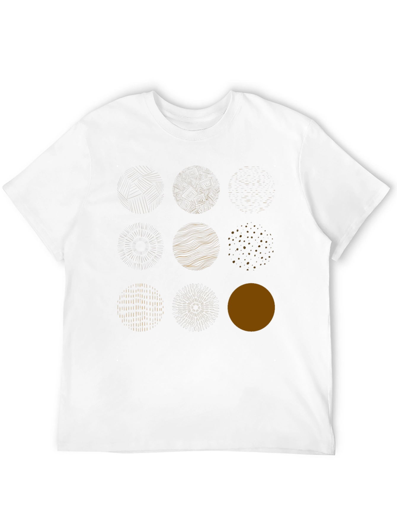 Abstract Circle Design Black Cotton Tee