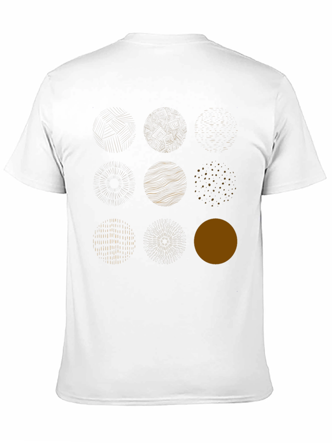 Abstract Circle Design Black Cotton Tee