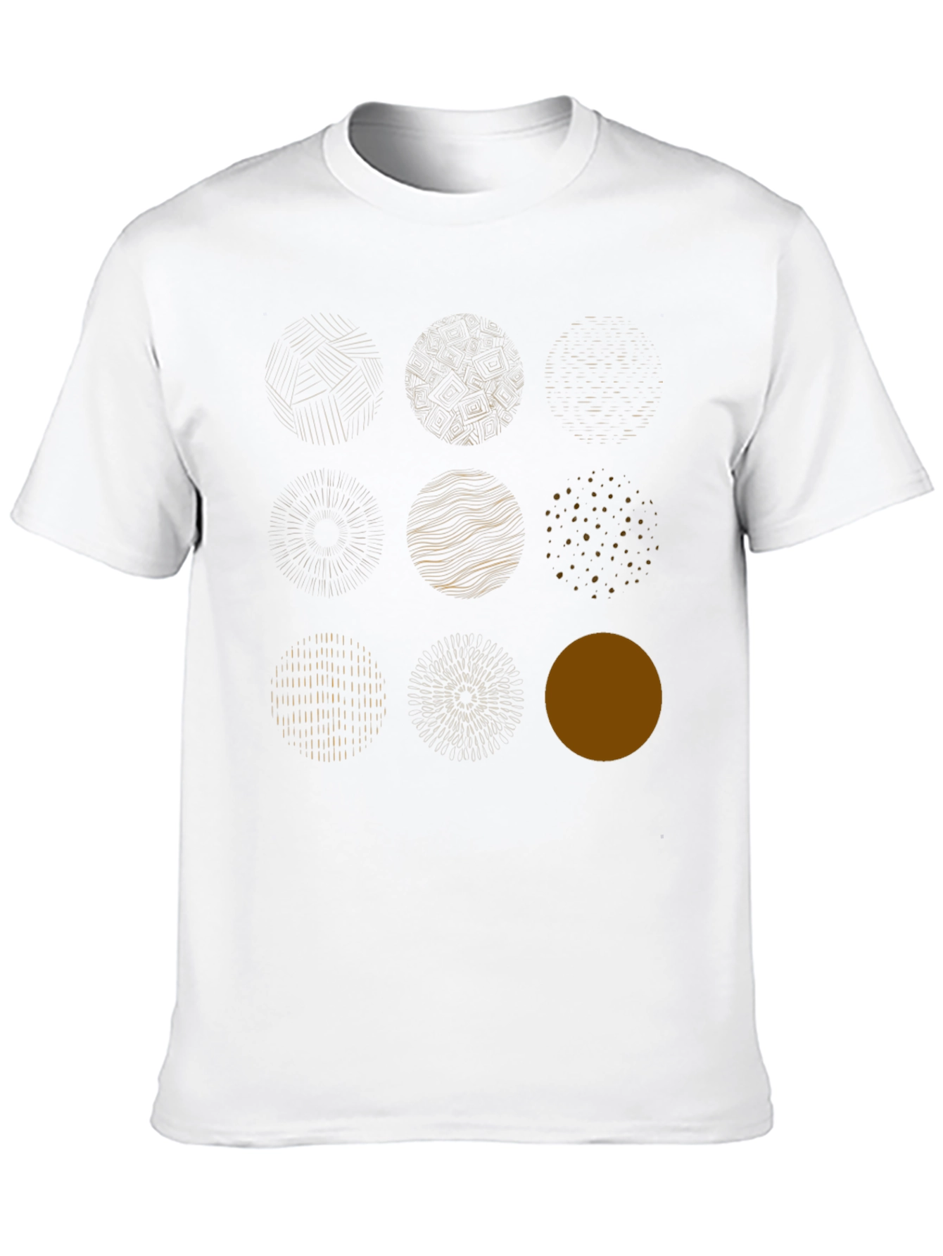 Abstract Circle Design Black Cotton Tee
